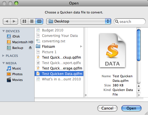 Cannot Open Quicken Data File